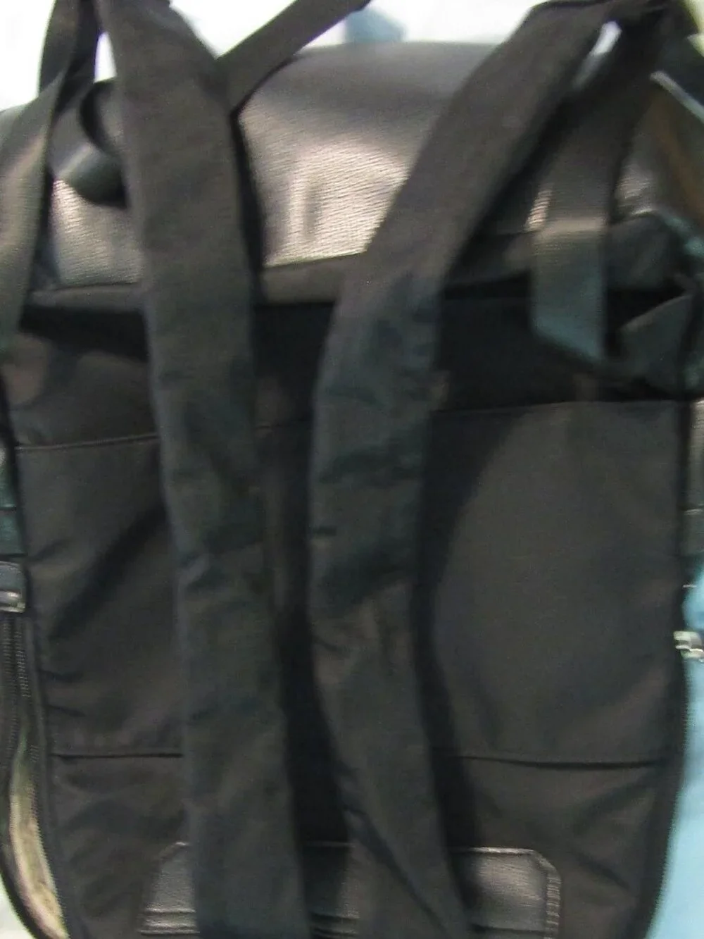 EUC LG Black TUTILO NY BOOKBAG Zipper Front Multiple Pockets Myanmar Backpack